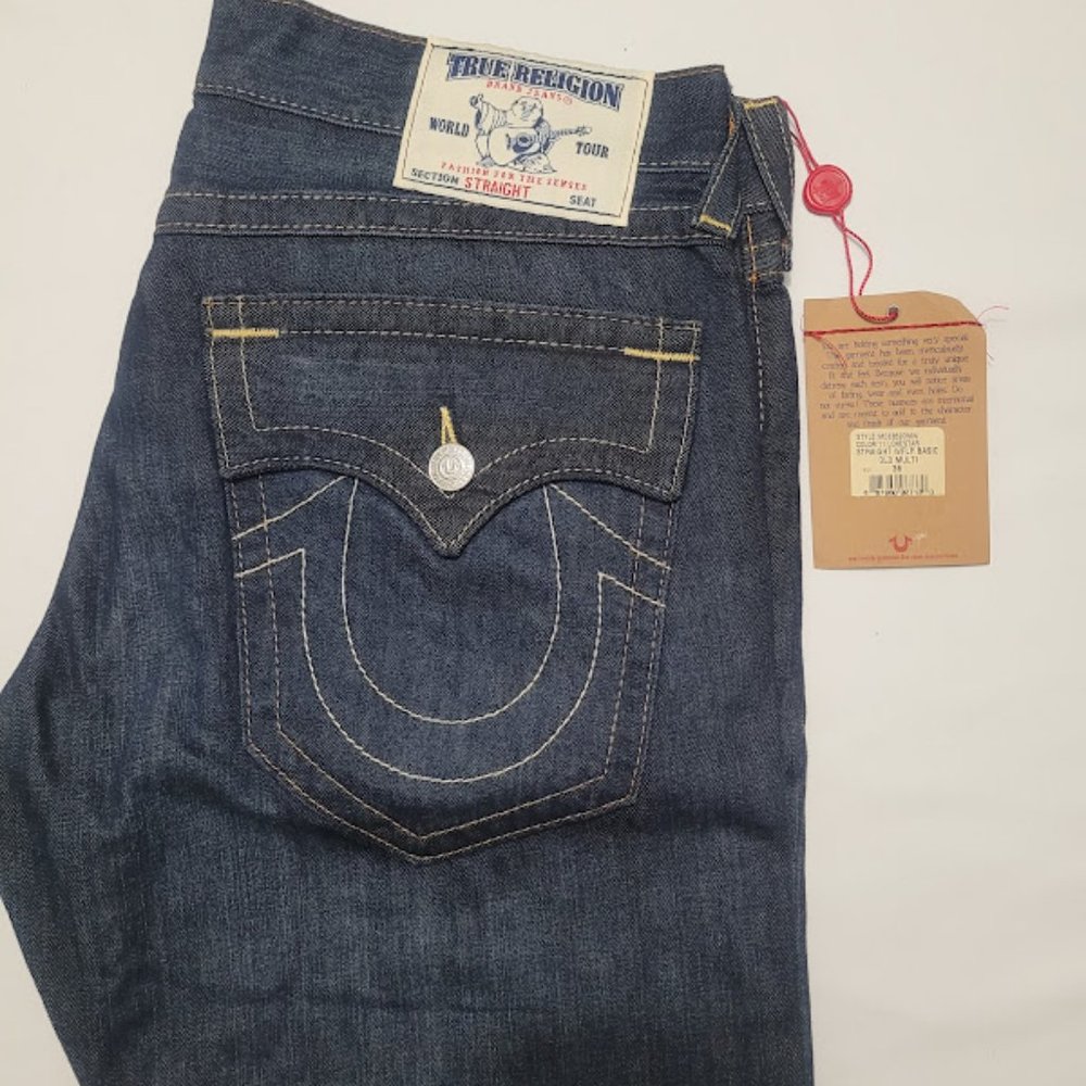 *New* True Religion Ricky Straight Jean W 36 Blue - Picture 4 of 10